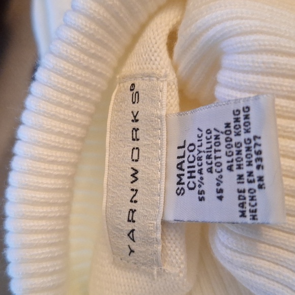 Yarn works Off White Turtleneck Sweater. Size Small/chico - Picture 5 of 5